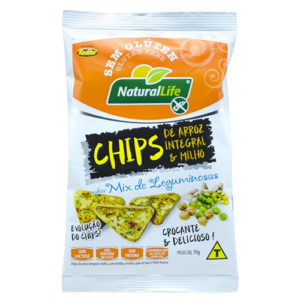 Chips de Arroz Integral e Milho Sabor Mix de Leguminosas Natural Life 70g